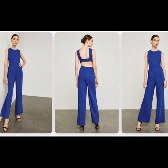 BCBGMaxAzria ROYAL BLUE CUTOUT JUMPSUIT, SZ 2 & 4 - Picture 3 of 8